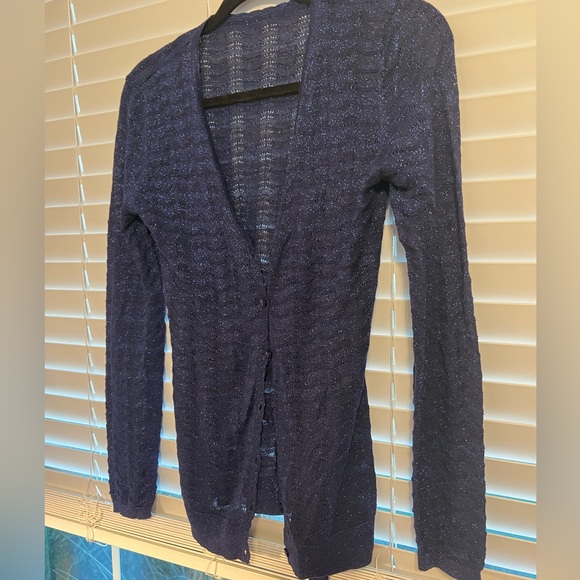 Gorgeous Navy Glittery Cardigan with tie- only worn once - Picture 4 of 5
